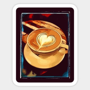 Coffee in the shape of a heart Sticker